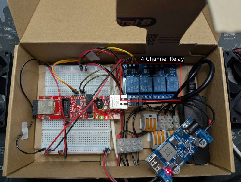 Close up image of greenhouse electronics with descriptions. Source: Own image.