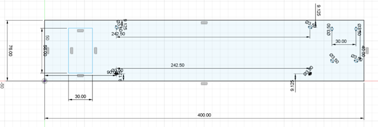 The design for the mounting board in Autodesk Fusion. Source: Own illustration. The design for the mounting board in Autodesk Fusion. Source: Own illustration.